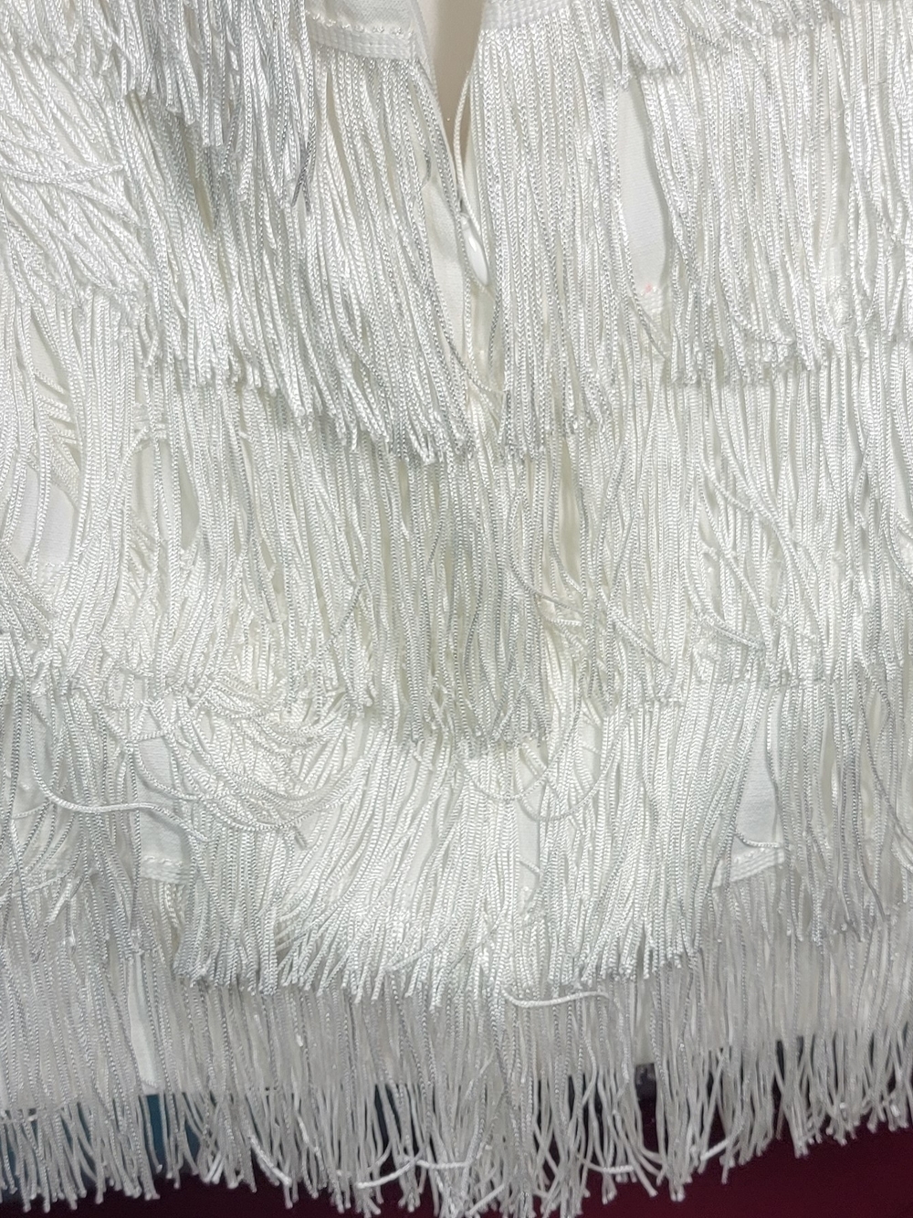 Endless Rose White Fringe Tiered Mini Skirt Set Size XS - Picture 4 of 6